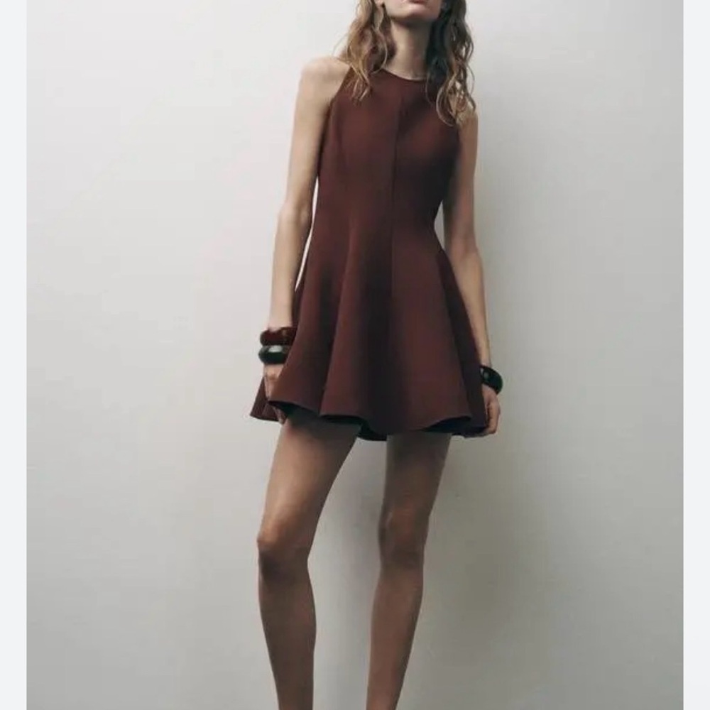 Zara Burgundy Midi Dress